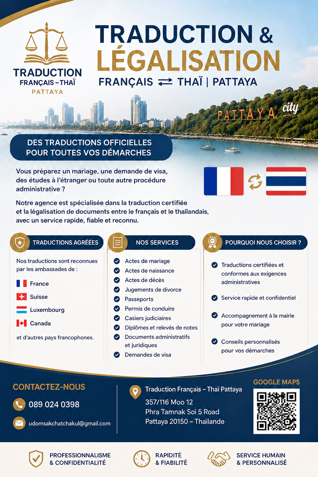 Traduction et légalisation français-thaï à Pattaya